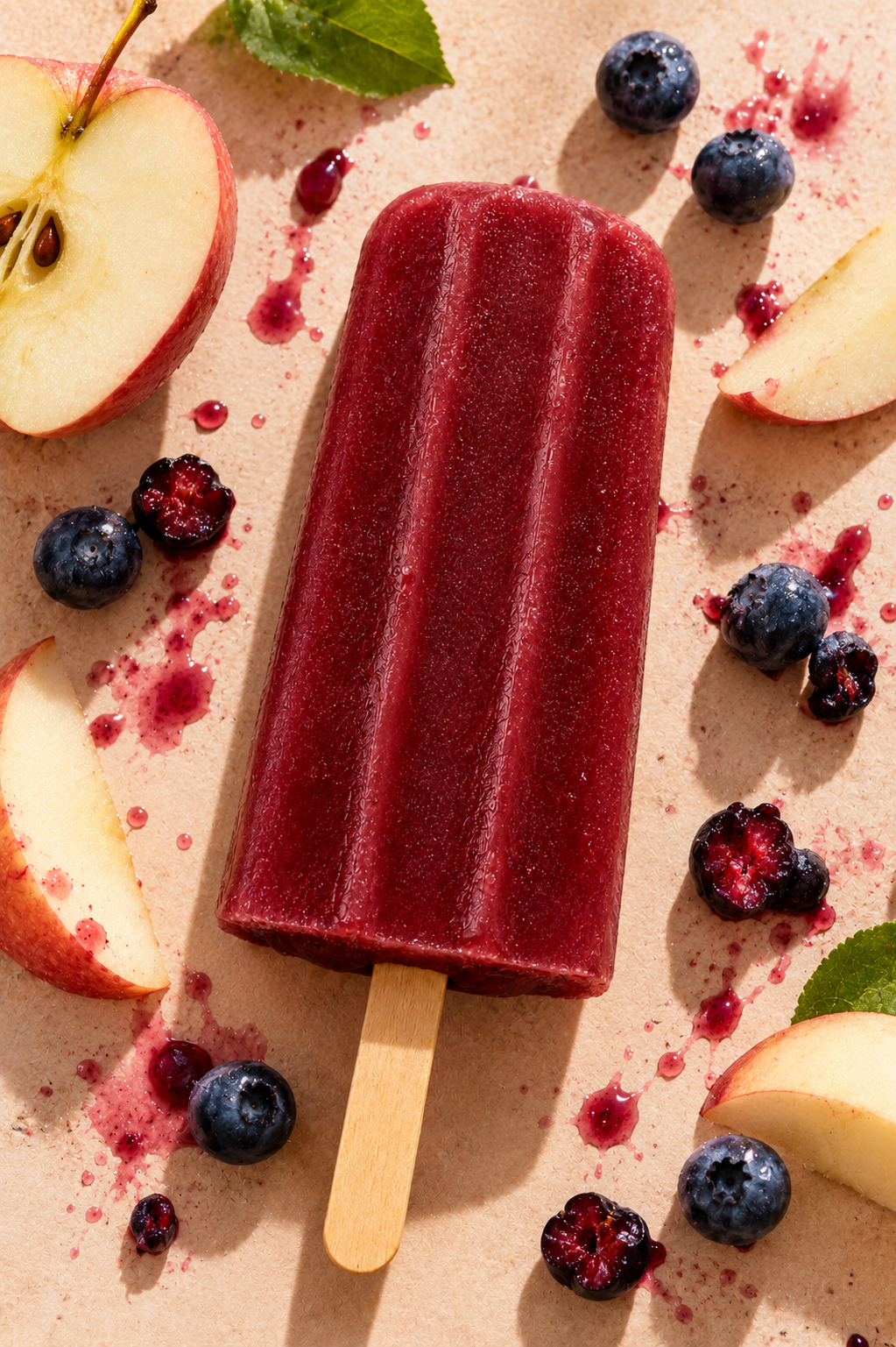 Berry Apple icy pole with organic blueberries and apple